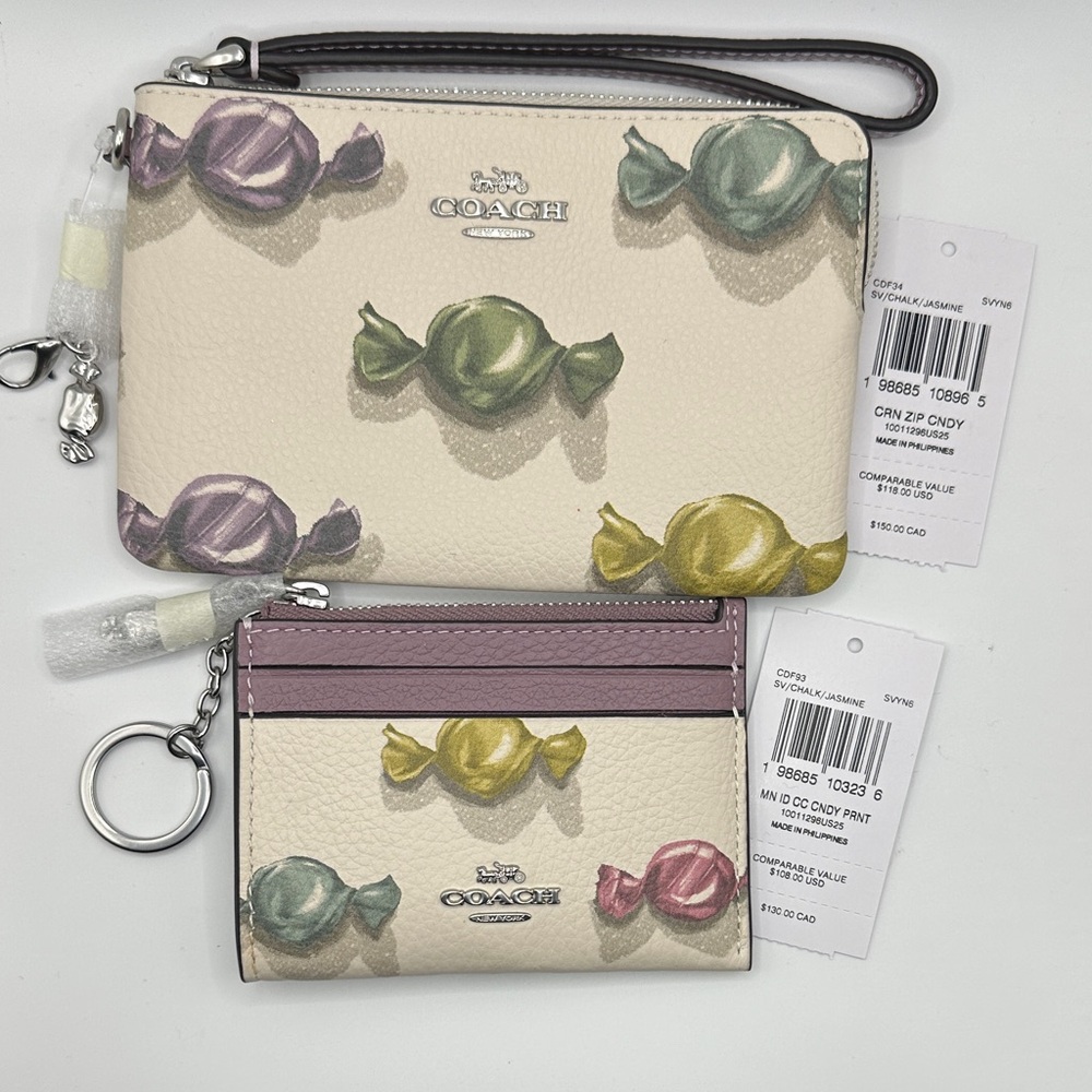 Coach Candy Print Wristlet and Card Holder